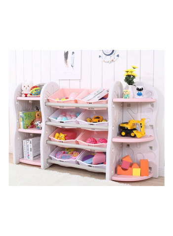 Toy Storage Rack Pink/Beige