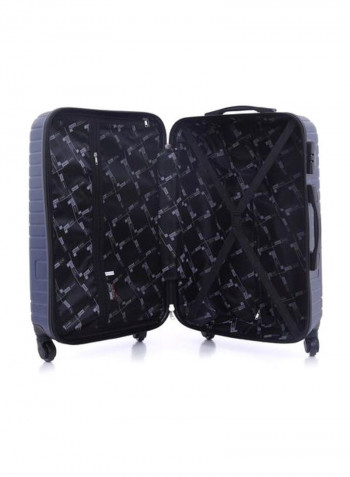 3-Piece Maze 4-Wheel Luggage Trolley Set Navy Blue