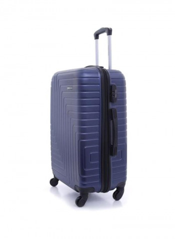 3-Piece Maze 4-Wheel Luggage Trolley Set Navy Blue