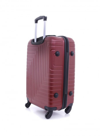 Maze 3-Piece Trolley Luggage Set Burgundy/Black/Silver