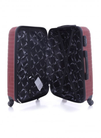 Maze 3-Piece Trolley Luggage Set Burgundy/Black/Silver