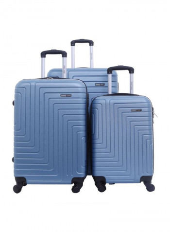 Maze 3-Piece Trolley Luggage Set Light Blue/Black/Silver