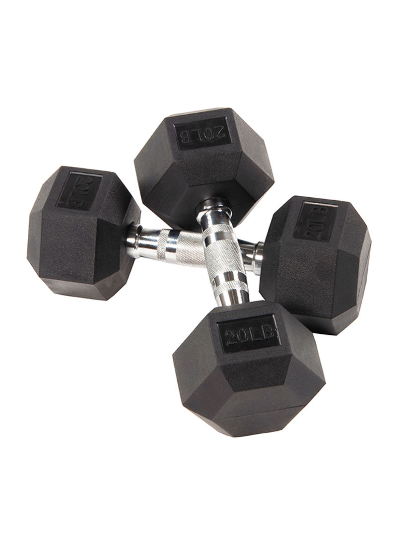 Rubber Hex Dumbbell 20pound