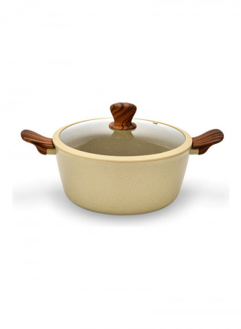 9-Piece Cookware Set Radiant Cream/Clear/Brown Casserole With Glass Lid 20x8.5 cm, Casserole With Glass Lid 24x11 cm, Casserole With Glass Lid 28x12.5 cm, Shallow Pot With Glass Lid 28x8 cm, Frying Pan 24x5cm