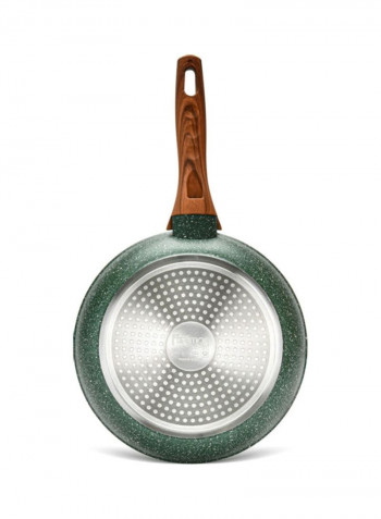 9-Piece Cookware Set Radiant Green/Clear Casserole With Glass Lid 20x8.5 Cm, Casserole With Glass Lid 24x11 Cm, Casserole With Glass Lid 28x12.5 Cm, Shallow Pot With Glass Lid 28x8 Cm, Fry Pan 24x5cm