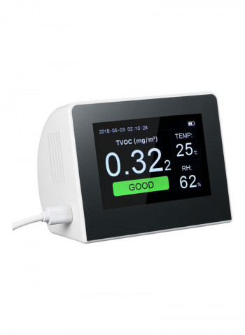 Multifunctional HCHO And TVOC Tester Air Quality Detector Black 17.5cm