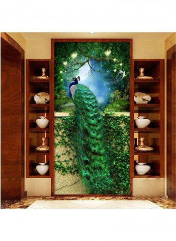 Peacock Themed Wallpaper Multicolour 60x90cm