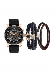 Men's Casual Quartz Analog Watch NNSB03704508 With Beaded Bracelet Set