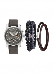 Men's Casual Quartz Analog Watch NNSB03704510 With Beaded Bracelet Set
