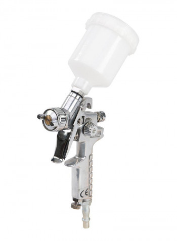 Gravity Feed Hvlp Spray Gun Silver /White 0.1L