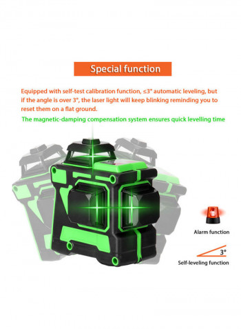 Multi Functional 12 Line 3D Laser Level Set Multicolour