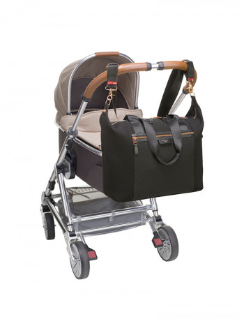 Stevie Luxe Diaper Bag - Black Scuba