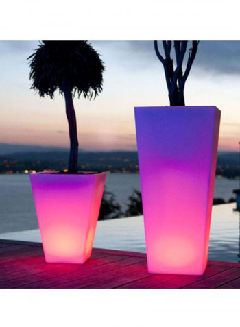 LED Square Flower Pot Purple/Pink 45 x 45 x 110cm