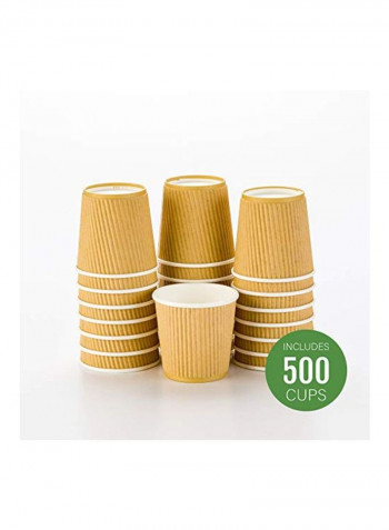 500-Piece Disposable Cup Set Beige/White 2.4x2.4x2.4inch
