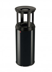 Sheet Steel Ashtray With Waste Paper Bin Black 50L