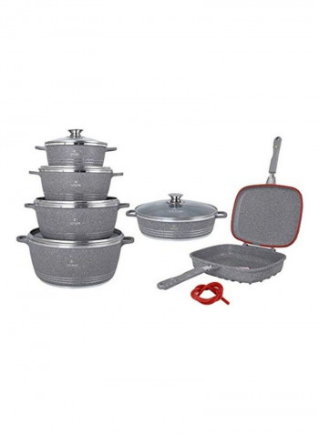 6-Piece Cookware Set Grey 35cm