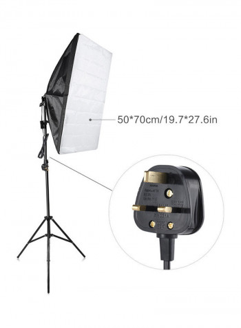 7-Piece Photography Studio Cube Umbrella Lighting Kit Black/White