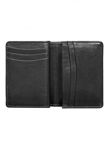 Ridge Leather Card Holder Black