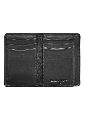 Ridge Leather Card Holder Black