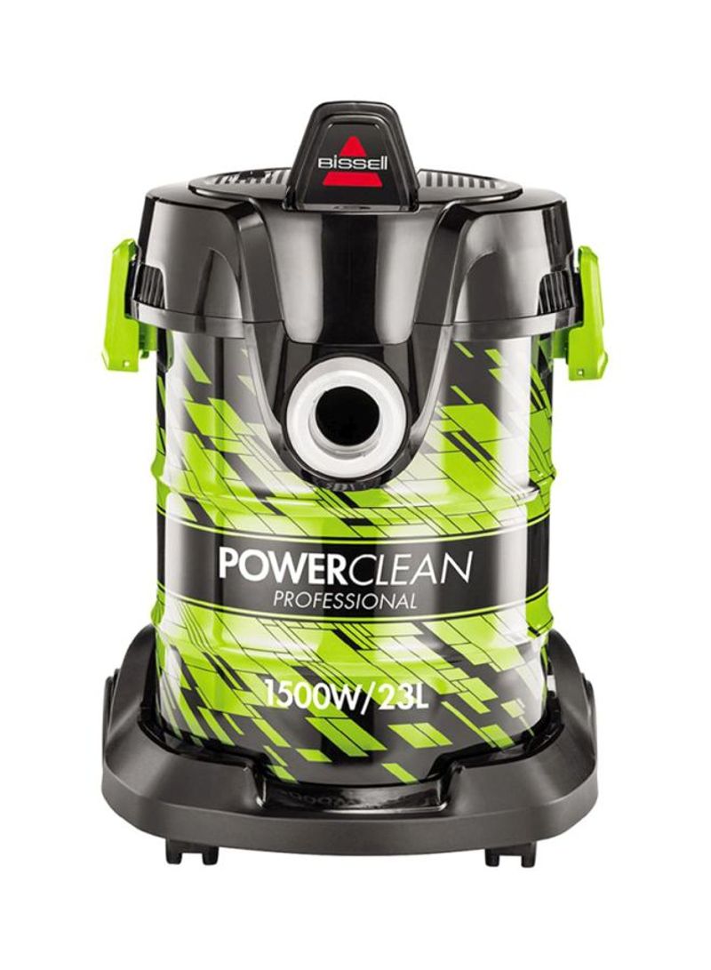 Power Clean Professional Canister Vacuum Cleaner 1500W 1500 W 2026E Black/Green/Grey