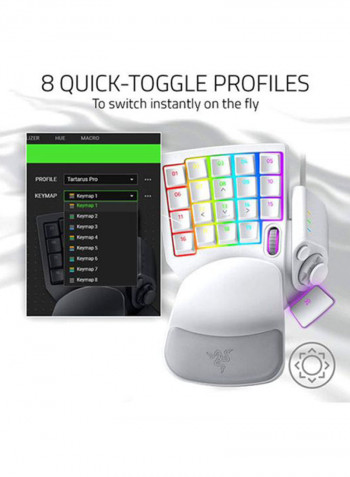 RZ07-03110200-R3M1 Tartarus Pro Gaming Keypad With Analog-Optical Key Switches Mercury