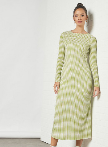 Open Back Dress Green