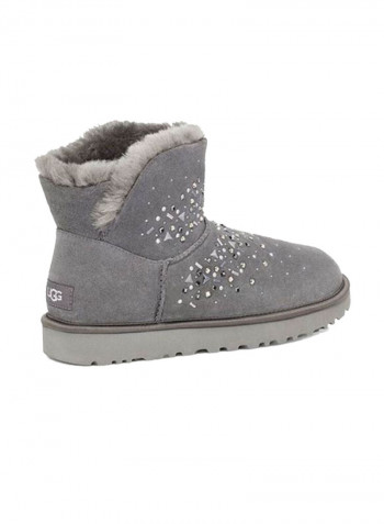 Classic Galaxy Bling Mini Ankle Boots Grey