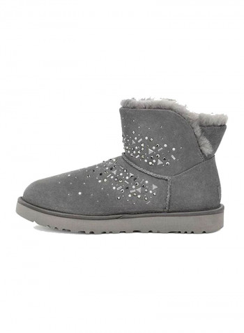 Classic Galaxy Bling Mini Ankle Boots Grey