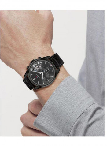 Men's Leather Analog Watch-1710452