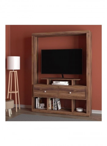 2-Drawer Wall Unit For TV Brown