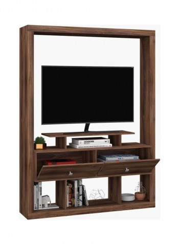 2-Drawer Wall Unit For TV Brown