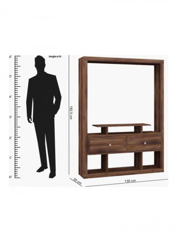 2-Drawer Wall Unit For TV Brown