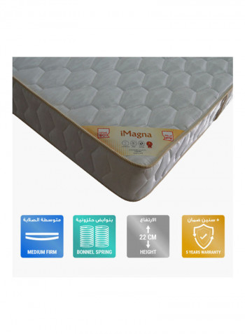iMagna Bonnell Spring Mattress White 200x22x150cm