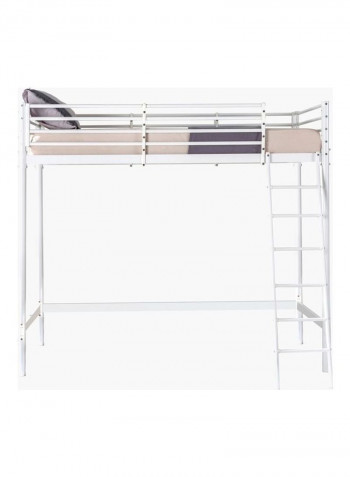 Jasper Metal Single Loft Bed White/Beige/Purple