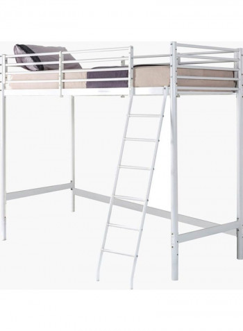 Jasper Metal Single Loft Bed White/Beige/Purple