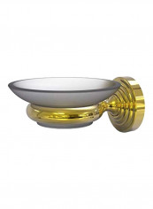 Waverly Place Collection Wall Mounted Soap Dish Gold/Clear 3x4.5x2.5inch