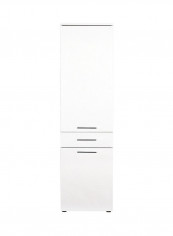 1-Door And 1-Drawer Laundry Cabinet With Basket White 52 x 187 x 38centimeter