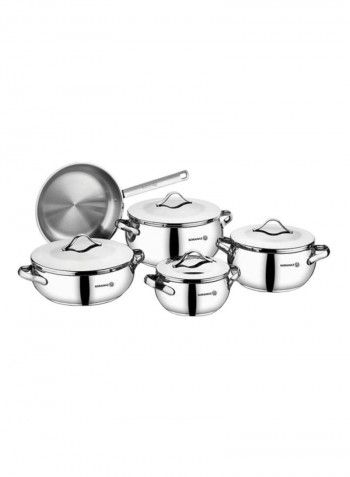 9-Piece Cookware Set Silver 16x9 Casserole ; 20x10 Casserole; 24x12 Casserole; 24x8 Low Casserole; 24x5cmcm