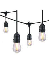 Indoor Outdoor Practical String Lights Black/Clear