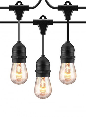 Indoor Outdoor Practical String Lights Black/Clear