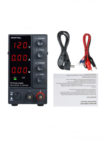 3-Digit LED Display High Precision Adjustable Mini Power Supply Black