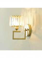 E27 LED Crystal Wall Lamp Gold 30x30x30centimeter