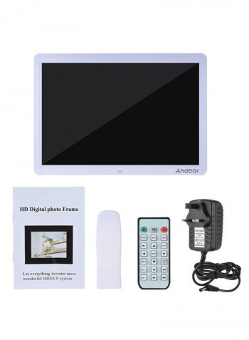 Electronic Led Digital Photo Frame Album Kit 15inch White