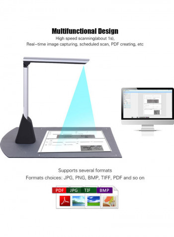 Portable High Speed USB Book Image Document Camera Scanner Multicolour