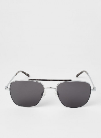 Men's Full-Rim Metal Rectangle Sunglasses - Lens Size: 54 mm
