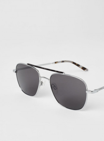 Men's Full-Rim Metal Rectangle Sunglasses - Lens Size: 54 mm