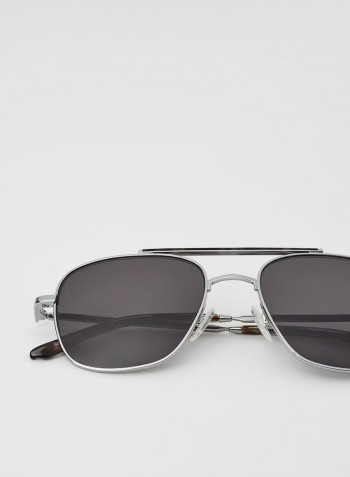 Men's Full-Rim Metal Rectangle Sunglasses - Lens Size: 54 mm