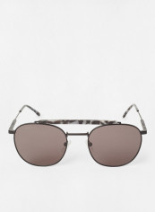 Men's Full-Rim Metal Round Sunglasses - Lens Size: 53 mm