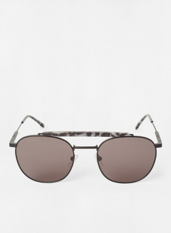 Men's Full-Rim Metal Round Sunglasses - Lens Size: 53 mm