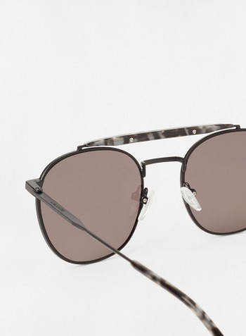 Men's Full-Rim Metal Round Sunglasses - Lens Size: 53 mm